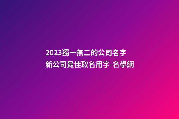 2023獨一無二的公司名字 新公司最佳取名用字-名學網-第1張-公司起名-玄機派